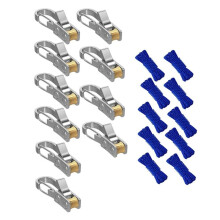 10 Pack Adjustable Paracord with Rope Roller, Rope Tensioner, Retractable Buckle Rope Tie Down for Camping Tent Boat RV