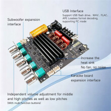 SUB320 Subwoofer BLE Amplifier Board 160W+160W 2 Channel Digital Power Amp Integrated Potentiometer for Audio Projects
