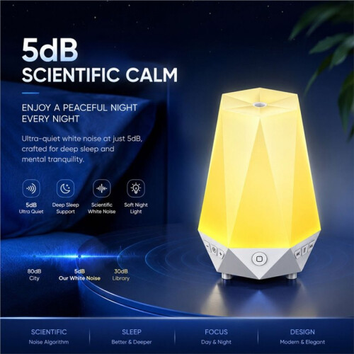 White Noise Machine with Aromatherapy Diffuser for Sleeping, App Control RGB Sound Machine for Kids Adults 2