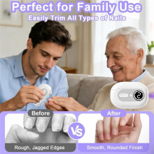Electric Nail Clipper for Seniors, Automatic Nail Trimmer with Night Light & 9 Speeds Nail Polisher Fingernail Clippers