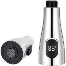Kitchen Sink Faucet Sprayer Replacement, LED Temperature Sensitive Display Pull Down Pull Out Faucet Nozzle, 1pc