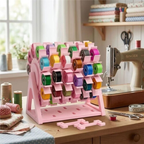 Rotating Bobbin Thread Organizer, 60-Hole Sewing Thread Holder, 3D Printed Bobbin Storage Rack
