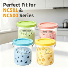 4PCS Ice Cream Pint Containers 24oz for NC500 NC501 Ice Cream Maker Freezer Containers with Lids and Handle