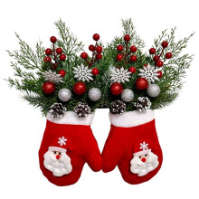Christmas Mitten Wreath, Christmas Glove Wreath, Christmas Mittens Garland with Lights, Hanging Christmas Garland Aged