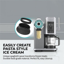 2 Pcs Spaghetti Ice Cream Topper for  Creami Swirl for Fine, Even Ice Skeins-Easy Use,Secure Bayonet Closure Black