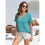 Womens  Size Loose Fit V Neck Solid Color Short Sleeve Tshirt Casual Basic Top Oversized Light Green XL 4