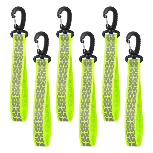 6 Pcs Reflective Strips, Reflective Keychain Reflective Backpack Tags for Backpack Cycling Walking Running