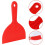 Plastic Putty Knife Set - 6Pcs Red Plastic Scraper Tool, 1.5"/3"/6" Sizes Spackle Knife for Spackling, Painting 4