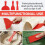 Plastic Putty Knife Set - 6Pcs Red Plastic Scraper Tool, 1.5"/3"/6" Sizes Spackle Knife for Spackling, Painting 7