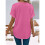 Womens  Size Loose Fit V Neck Solid Color Short Sleeve Tshirt Casual Basic Top Oversized Rose Red L 3