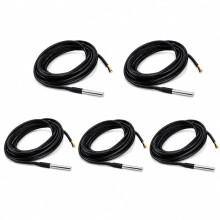 5 St DS18B20 Temperatursensor 2 M, Vattentäta Digitala DS18B20-Sensorer, för /för Raspberry Pi/ESP32, ESP8266