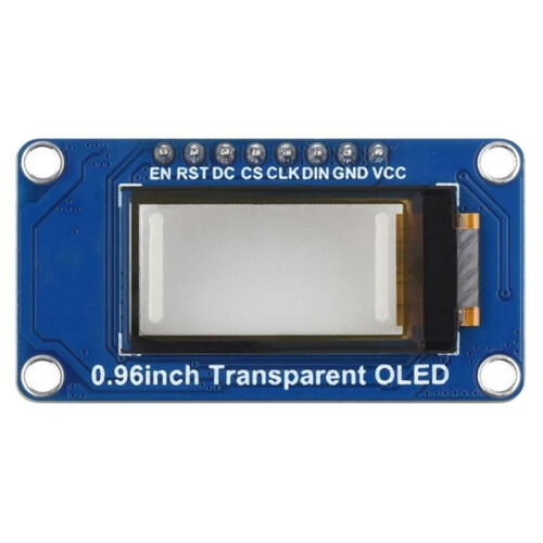 0.96 Inch Transparent OLED Display Module, 128x64 SSD1312 Screen, SPI I2C Interface for  Raspberry Pi ESP32 STM32