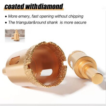 12-Piece Set of 6-35mm Drill Bits, Boxed, Angle Grinder, Hole Saw, Glass, Marble, Granite, Ceramic Kit, Stone Reamer.