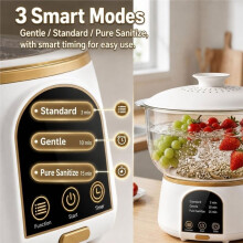 Machine de Nettoyage de Fruits et Légumes, Lave-Fruits et Légumes, 3,8 L avec 3 Programmes de Nettoyage Automatique Quotidien
