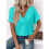 Womens  Size Loose Fit V Neck Solid Color Short Sleeve Tshirt Casual Basic Top Oversized Emerald L 5