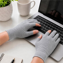 15 Pairs Cotton Fingerless Gloves for Moisturizing - Touchscreen Compatible Night Gloves with 2 Open Fingertips