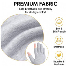15 Pairs Cotton Fingerless Gloves for Moisturizing - Touchscreen Compatible Night Gloves with 2 Open Fingertips