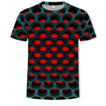 (Adult, 4XL) Honeycomb Hypnosis 3d Tshirt Men Women Kids Colorful Print Short Tee Sleeve Top