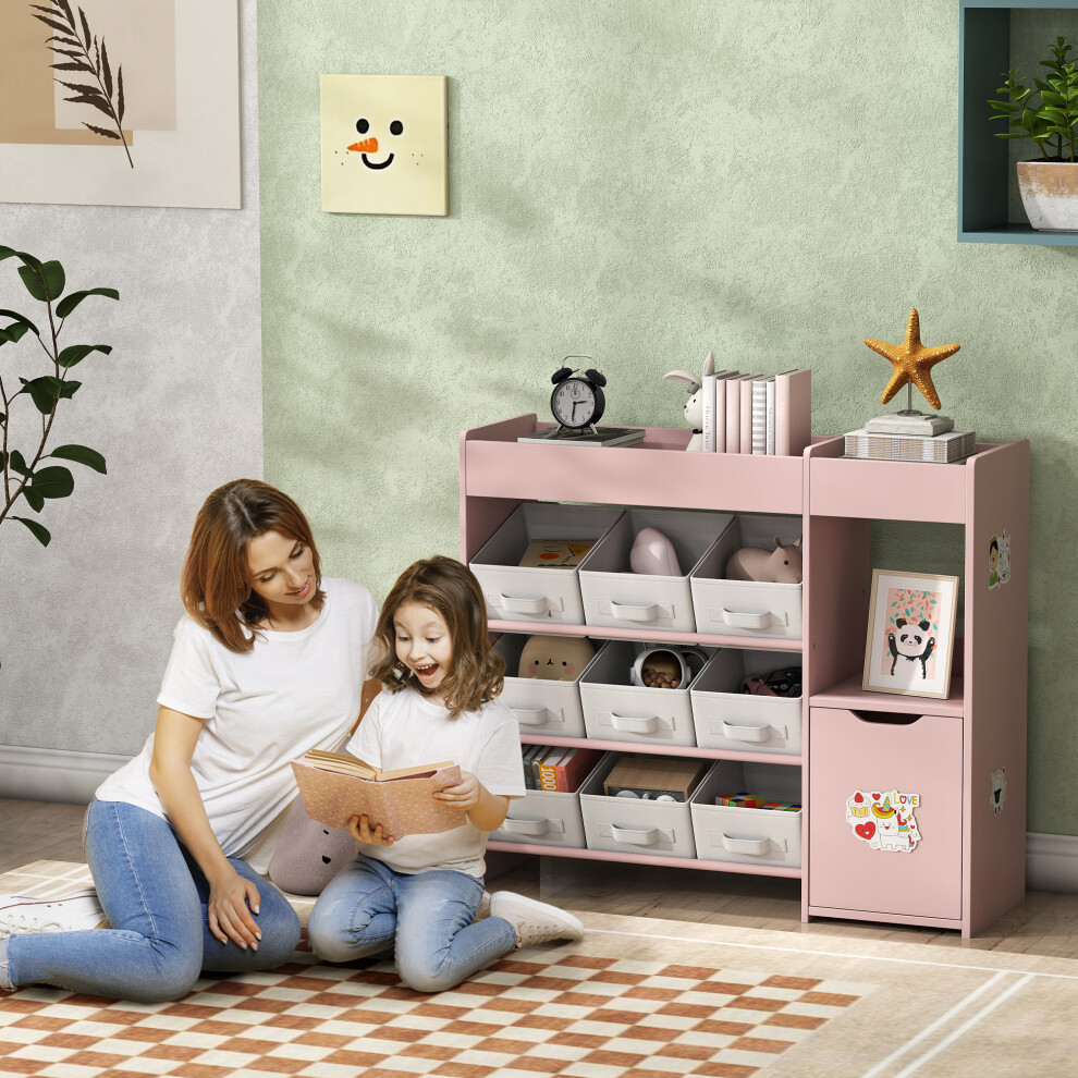 Aiyaplay (Pink) Kids Toy Storage With 9 Removable Boxes, Toy Storage Units
