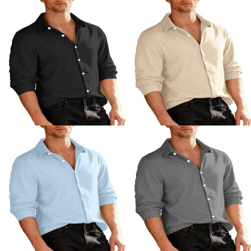 (White,S)Trendy Knit Buttonfront Jacket With Polyester Fabric For Casual Wear Active Men 2