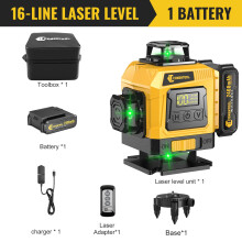CONENTOOL Niveau Laser Vert 16 Lignes 4D, Autonivelant, Précision 1,5 mm, Sans Trépied