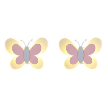 2X Lampe Murale LED Papillon 14 W 85-265 V Lampe de Chambre D'Enfant Lampe Murale Papillon Moderne, Aile Rose et Blanc