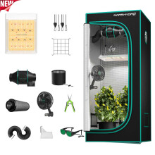 Mars Hydro Grow-Zelt-Set, 60x60x140cm, mit Vollspektrum-LED, 6-Zoll-Ventilator, Aktivkohlefilter und Belüftungssystem