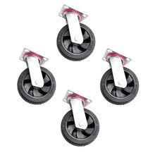 6 Inch 150mm Heavy Duty Rubber Swivel Castor Wheel For Trolley Dolly Caster (Pack of 4)