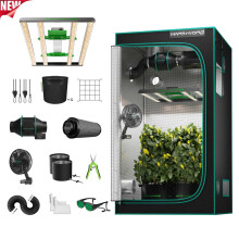 Mars Hydro Grow-Zelt-Set, 100x100x180cm, mit Vollspektrum-LED, 6-Zoll-Ventilator, Kohlefilter und Belüftungssystem