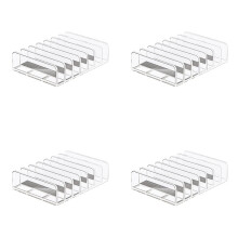 4X Acrylic CD/DVD Storage Rack Transparent Organizer Stand Display Holder for CD/DVD, Holds Multiple Discs