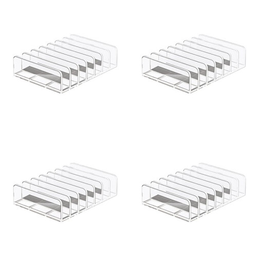4X Acrylic CD/DVD Storage Rack Transparent Organizer Stand Display Holder for CD/DVD, Holds Multiple Discs