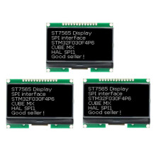 3X Módulo LCD COG LCD12864-06D de 128 X 64 Puntos, Controlador ST7565 con Interfaz SPI de Fuente China, Color Negro