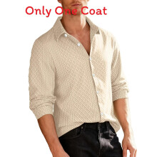 (Khaki,L)Chaqueta tejida de moda con botones frente tela de poliéster para uso informal hombres activos