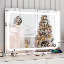 LED-Badezimmerspiegel, 80 x 55 cm, weiß, dimmbar mit Touch-Steuerung und 3 Farbtemperaturmodi