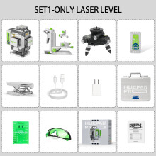Huepar ZK04CG Laser-Nivelliergerät, 16-Linien 4D Grün, Selbstnivellierend, mit Fernbedienung und Detektor