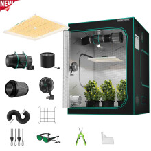 Mars Hydro Grow-Zelt-Set, 150x150x300cm, Vollspektrum-LED, 6-Zoll-Klemmventilator, Aktivkohlefilter