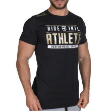 (Black, L=US/UK/AU S) Men Fitness Muscle T Shirt With Cotton Fabric For Running And Fashion Workout