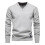 (LightGray,M)Minimalistischer Baumwollpullover mit V-Ausschnitt für junge Männer Herbstsaison mit Farbe einfarbig 1