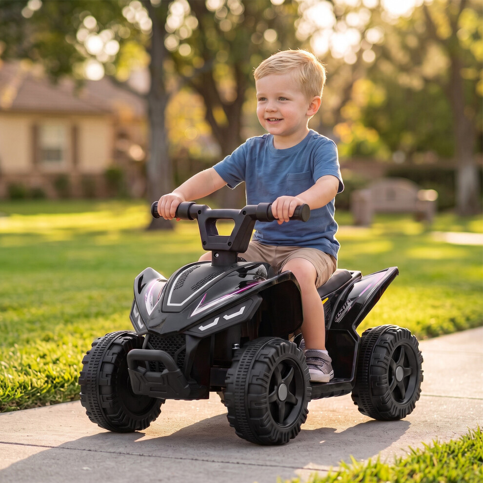 Aiyaplay (Black) 6V Electric Car, Kids Atv With Handlebar Button Control