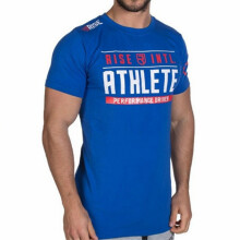 (Blue, 2XL=US/UK/AU L) Men Fitness Muscle T Shirt With Cotton Fabric For Running And Fashion Workout