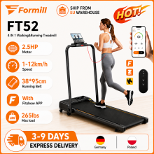 Formill FT52 4-in-1 taitettava juoksumatto, 2.5 hv hiljainen moottori, 12 km/h, 3-tason manuaalinen kallistus, koti ja toimisto