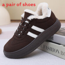 (Brown,41)Board Shoes Womens Fleece Thicksoled Versatile Cotton Shoes Retro Sporty Casual Shoes Warm