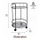 Black Drinks Trolley 2 Glass Shelves with Castors 6
