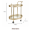 Gold Metal Mini Bar Trolley with Mirrored Table 7