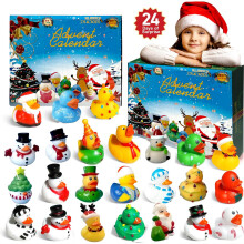 Calendario conto alla rovescia giocattoli bagno bambini Natale con anatre in gomma cigolanti per gioco vacanze