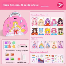 (Magic)Magic Princess Cosmetic Playset With Diy Accessories And Sticker Pages Girls For