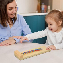 Houten Haarvlechtset voor Kinderen, Montessori Vlechtoefenbord voor de Fijne Motoriek