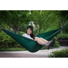 (DarkGreen)Double Person Parachute Nylon Hammock Outdoor Travel Camping Swing Hanging Bed