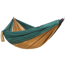 (Green+Camel)Double Person Parachute Nylon Hammock Outdoor Travel Camping Swing Hanging Bed