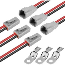 10AWG 2 Pin DTP Connector Automotive Waterproof Electrical Connectors Kit,2 Way Electrical Cable Wire for Car Truck Boat